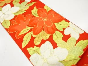 花模様織り出し　名古屋帯